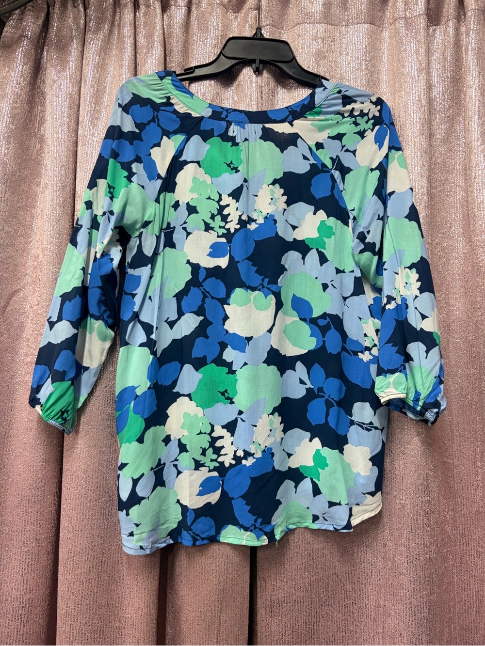 GAP Navy & Blue Floral 3/4 Sleeve Blouse